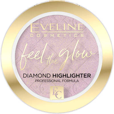 Eveline Feel the Glow Wegański Aksamitny Rozświetlacz do Twarzy w Kamieniu 03 Rose Gold 5g