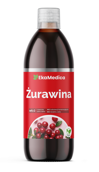 EkaMedica Naturalny 100% Sok z Żurawiny 500 ml
