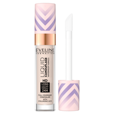 Eveline Liquid Camouflage Wodoodporny Korektor Kamuflujący z Kwasem Hialuronowym Nr. 01 Light Porcelain 7.5ml