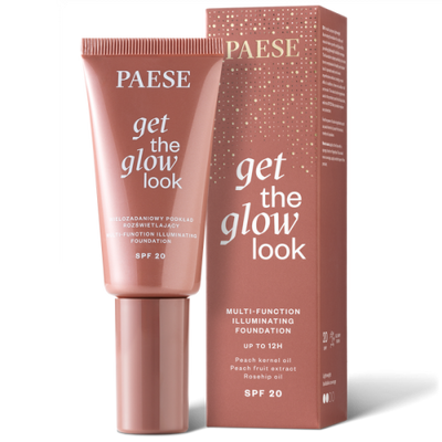 Paese Get The Glow Look Wielozadaniowy Podkład Rozświetlający Nr 4W Medium Beige SPF20 30ml