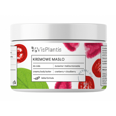 Vis Plantis Herbal Vital Care Odżywcze Masło do Ciała Żurawina Malina Moroszka 250 ml