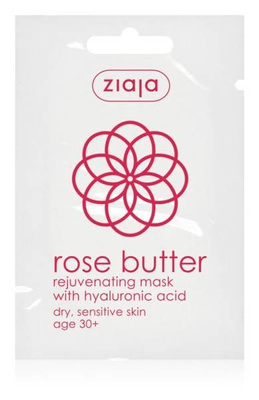 Ziaja Rose Butter Odmładzająca Maska Różana z Kwasem Hialuronowym dla Każdego Rodzaju Skóry 30+ Vegan 7ml
