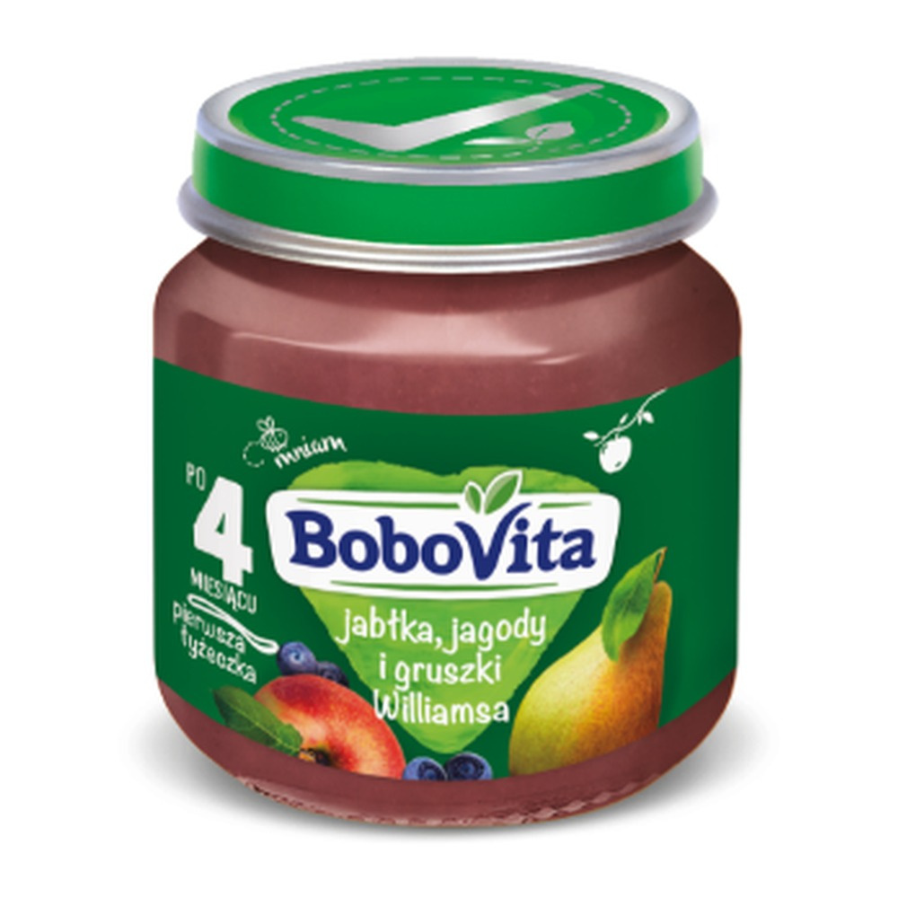 BoboVita Jabłka, Jagody i Gruszki Williamsa po 4. miesiącu 125g