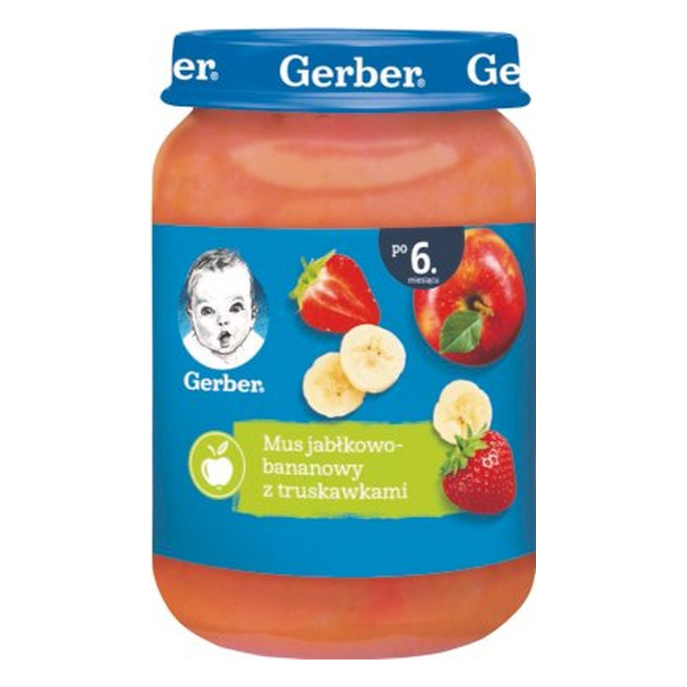 Gerber Mus Jabłkowo-Bananowy z Truskawkami 190g