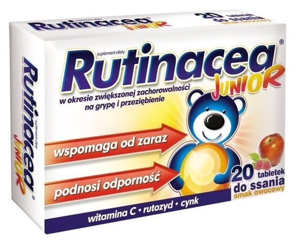 Rutinacea Junior Pastylki do Ssania dla Dzieci na Odporność 20 szt.