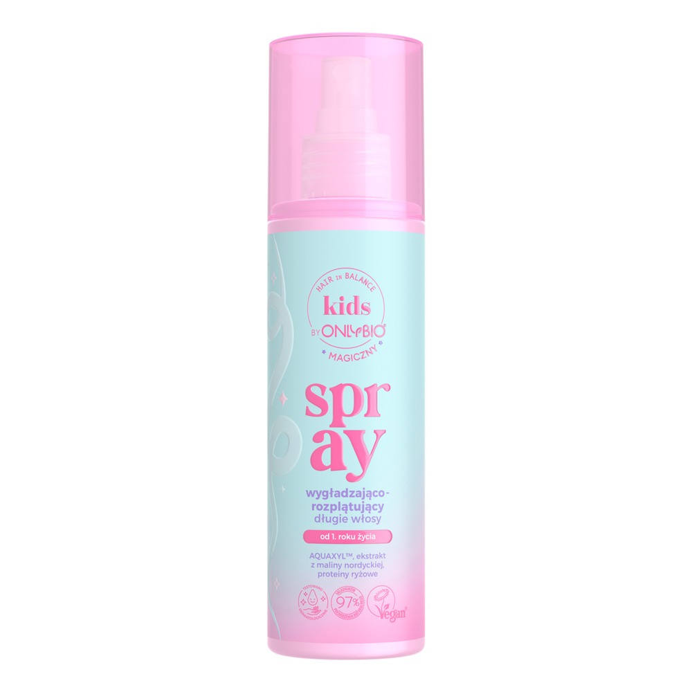 OnlyBio Hair in Balance Kids Magiczny Spray Wygładzająco-Rozplątujący Wiśnia Malina 200ml
