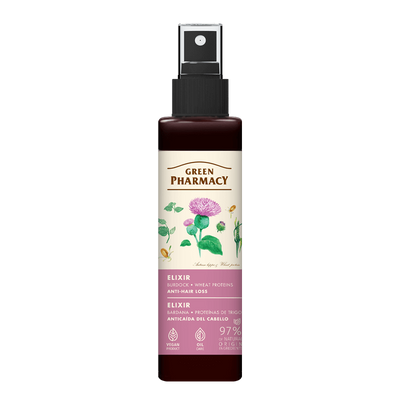 Green Pharmacy Eliksir przeciw Wypadaniu Włosów Łopian i Białka Pszenicy 150ml