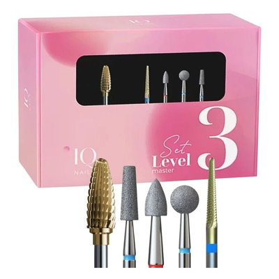 IQ Nails Level 3 Pro Profesjonalny Zestaw Frezów 5szt