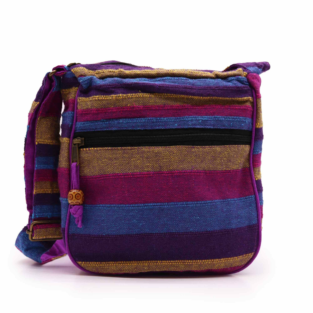 Lrg Nepal Sling Bag (Adjustable Strap) - Wild Flowers
