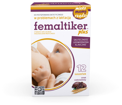 Femaltiker Choco Produkt do Stosowania w Celu Wspomagania Laktacji Smak Czekoladowy 12 Saszetek