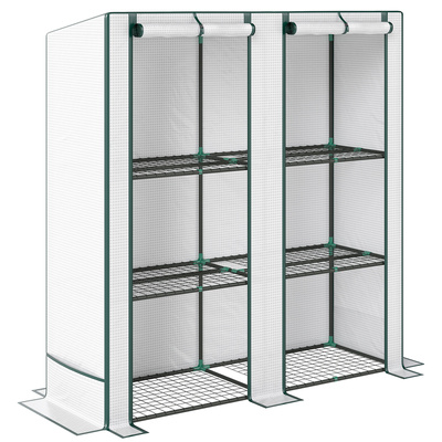 Outsunny Three-Tier Mini Greenhouse - White
