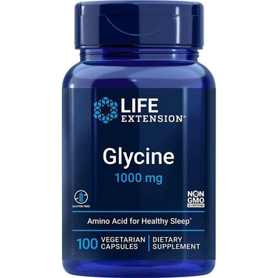 Life Extension Glicyna 1000mg Wsparcie Układu Nerwowego i Snu 100 Kapsułek