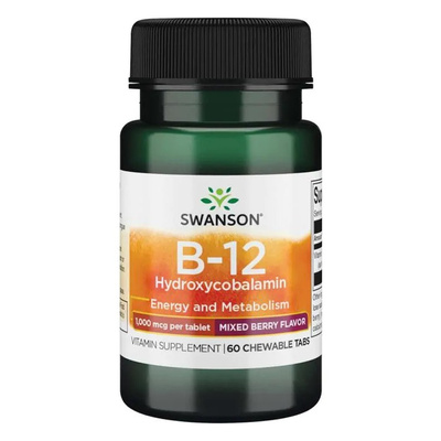 Swanson B-12 Hydroxycobalamin, 1000mcg - 60 chewable tablets