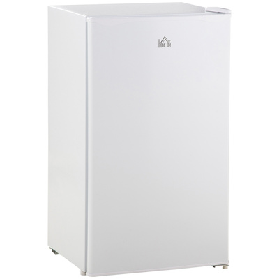 HOMCOM Under Counter Fridge, 91L Small Fridge with Chiller Box, Removable Shelf, Reversible Door, Adjustable Legs, Mini Refrigerator, White