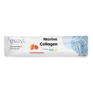 Osavi Marine Collagen Wild Cod Kolagen Typu I Rybi z Dzikiego Dorsza Atlantyckiego Wspiera Elastyczność Skóry i Redukuje Zmarszczki Grejpfrut 12g 