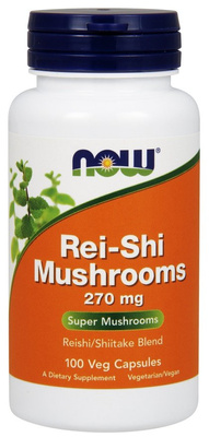 Now Foods Rei-Shi Mushrooms 270mg Wsparcie dla Zdrowia 100 Kapsułek