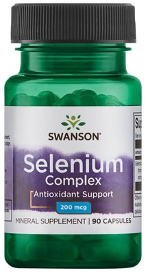 Swanson Selen Complex 200mcg na Prawidłowe Działanie Tarczycy i Odporności 90 Kapsułek