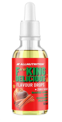 Allnutrition Fitking Delicious Flavour Drops Krople Smakowe Pieczone Jabłko z Cynamonem 50ml