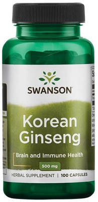 Swanson Żeń-Szeń Koreański 500mg na Energię i Witalność 100 Kapsułek