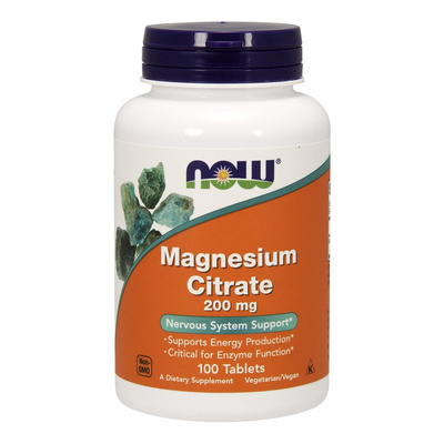 Now Foods Magnesium Citrate 200mg 100 Tabletek