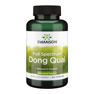 Swanson Dong Quai 530mg Dzięgiel Chiński Wsparcie dla Kobiet 100 Kapsułek