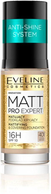 Eveline MATT PRO EXPERT MATTIFYING&COVERING FUNDATION NO. 401 COOL BEIGE 30ML