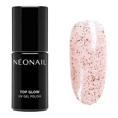 NeoNail UV/LED Soak Off Top Hybrydowy Glow Rose Gold Flakes 7.2ml