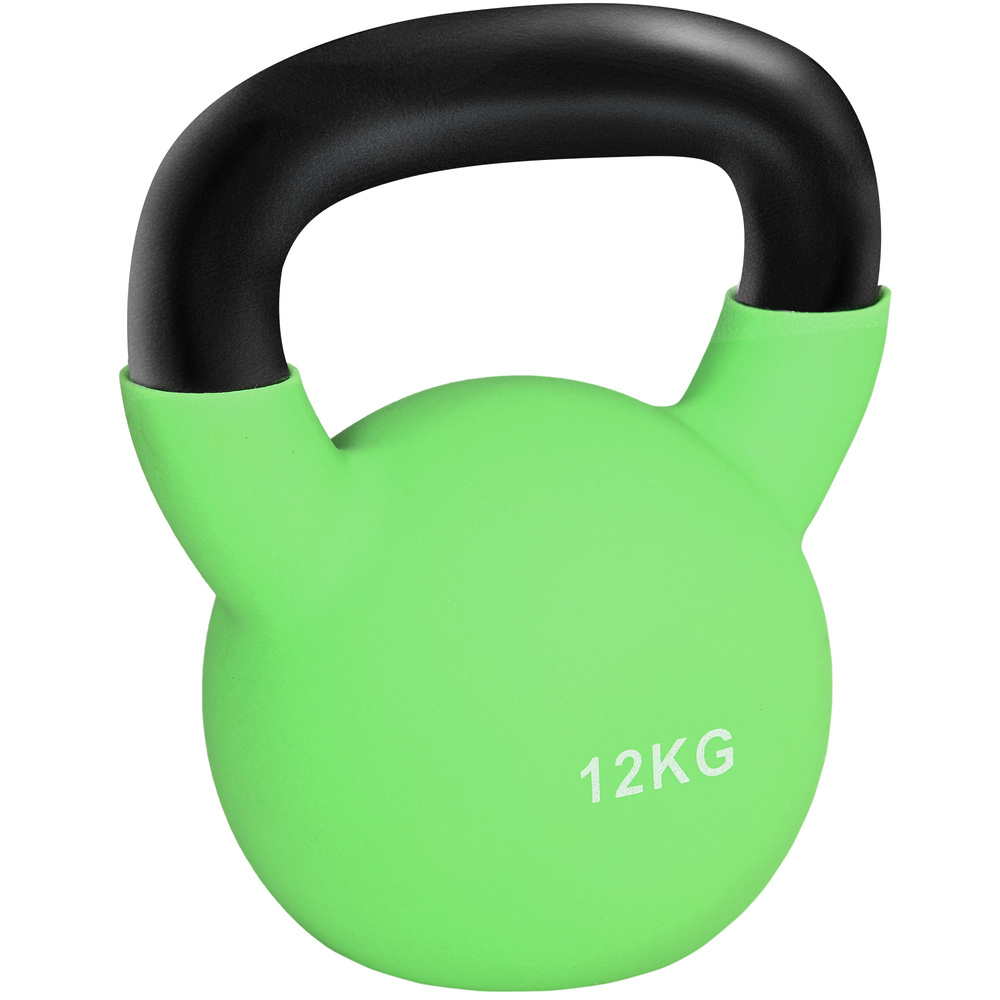 HOMCOM Kettlebell, 12kg Kettle Bell with Non-Slip Handle for Home Gym Weight Lifting and Strength Training, Green