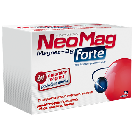Aflofarm NeoMag Forte na Zmniejszenie Uczucia Zmęczenia 50 Tabletek