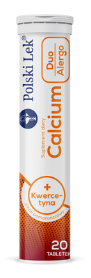 Polski Lek Calcium + Kwercetyna Duo Alergo Alergia o Smaku Pomarańczowym 20 Tabletki