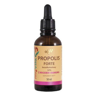 MyVita Propolis Forte bezalkoholowy z miodem Manuka 10% krople 50ml
