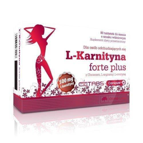 Olimp L-Carnitine Forte Plus L-Karnityna + Arginina + Ornityna Wiśnia 80 Tabletek