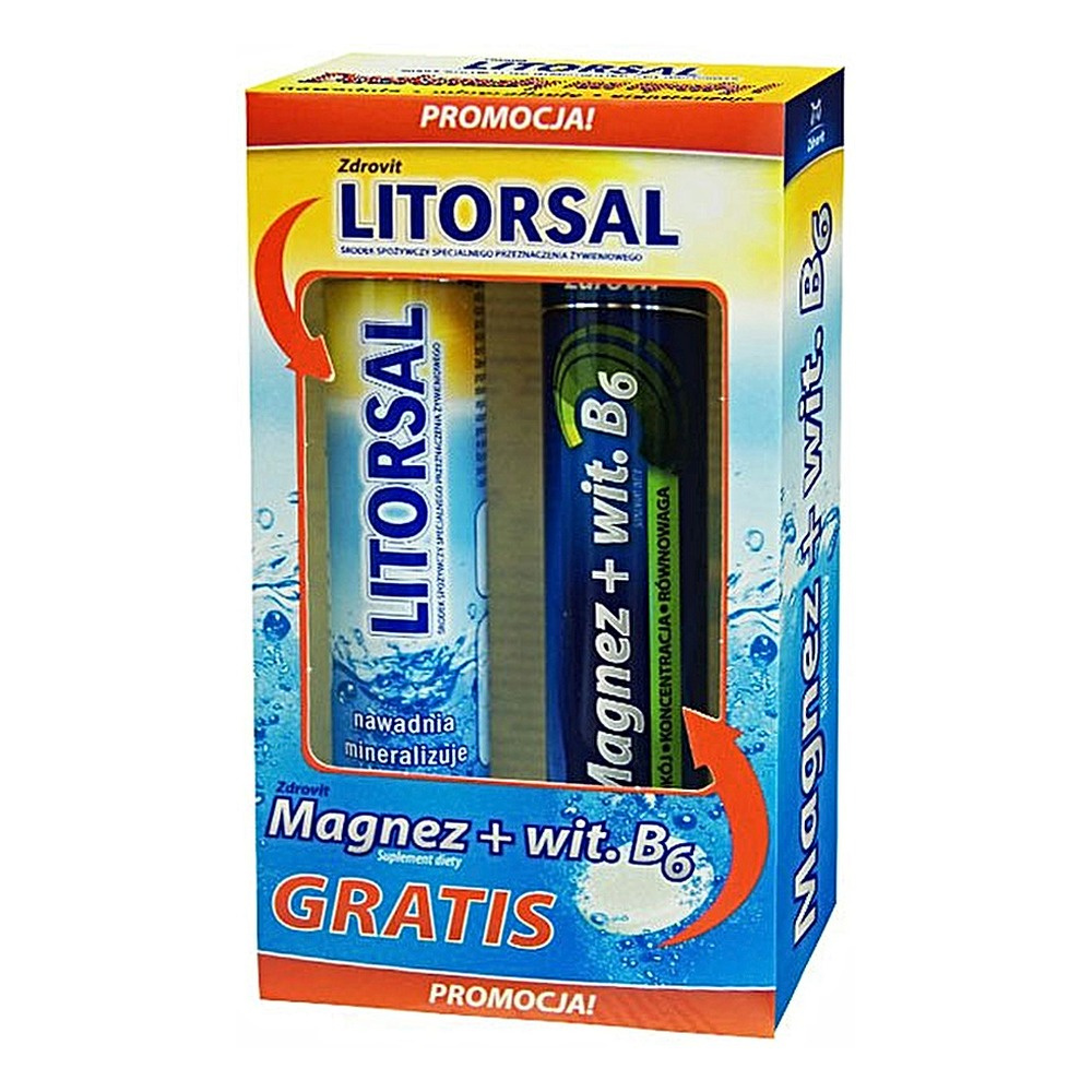 Zdrovit Litorsal + Magnez z Witaminą B6 Zestaw 48 Tabletek Musujących