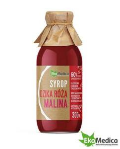EkaMedica Syrop z Owoców Malin i Dzikiej Róży z Naturalną Witaminą C 300ml