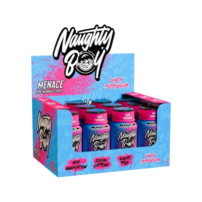 Naughty Boy Menace Przedtreningówka w Shocie Guma Balonowa na Wydajność Treningową 12 x 60 ml