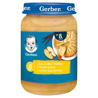 Gerber Deser Szarlotka Jabłka z Biszkoptem i Nutką Waniliową dla Niemowląt po 8 Miesiącu 190g