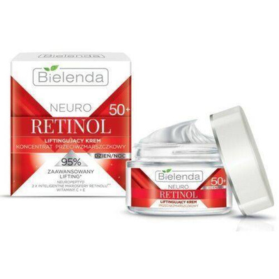 Bielenda Neuro Retinol Liftingujący Przeciwzmarszczkowy Krem Koncentrat do Twarzy 50+ na Dzień i na Noc 50ml Best Before 31.01.26