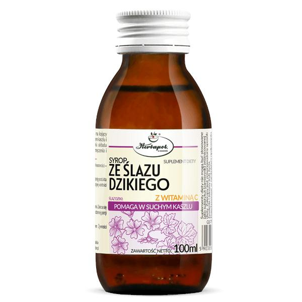 Herbapol Syrop ze Ślazu Dzikiego z Witaminą C Wspomaga w Suchym Kaszlu 100ml