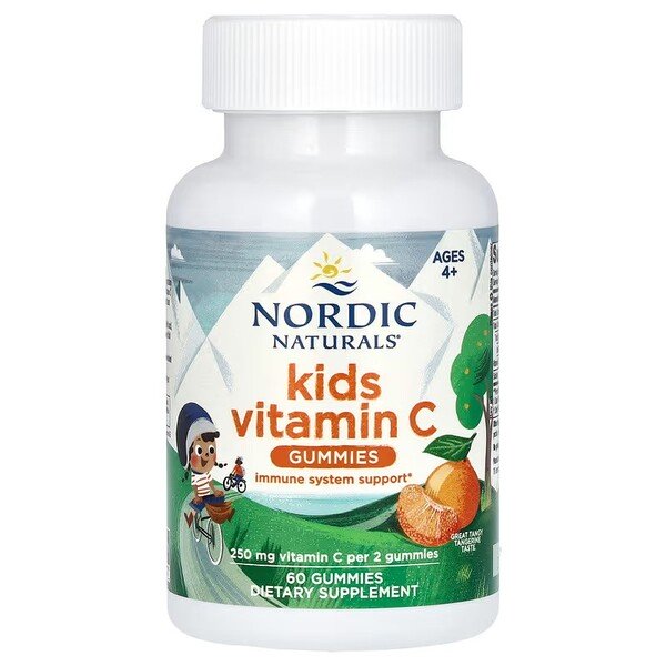 Nordic Naturals Kids Witamina C w Żelkach Mandarynkowe Na Wsparcie Odporności 60 Żelków