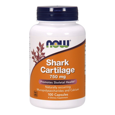 Now Foods Shark Cartilage 750mg Chrząstka Rekina Wsmacnia Zdrowie Kości i Stawów 100 Kapsułek