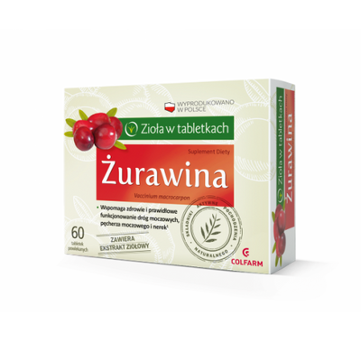 Colfarm Zioła w Tabletkach Żurawina na Drogi Moczowe i Nerki 60 Sztuk