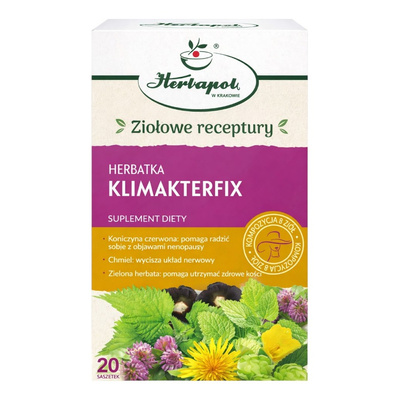 Herbapol Herbatka Klimakterfix dla Kobiet od 50 Roku Życia z Koniczyną Wiesiołkiem i Melisą 20x2g