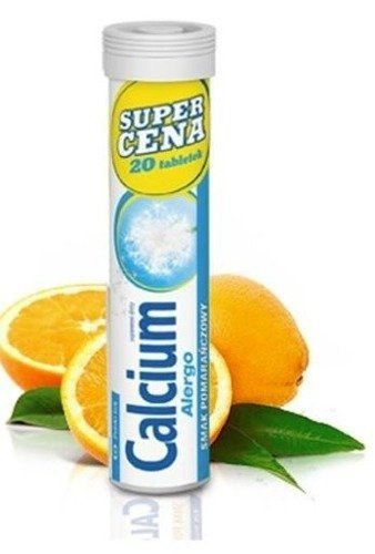 Calcium Alergo Smak Pomarańczowy 20 Tabletek