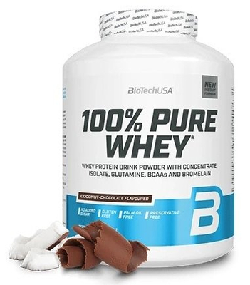 BioTechUSA 100% Pure Whey Białko Serwatkowe Kokos Czekolada Na Wzrost Mięśni 2270g