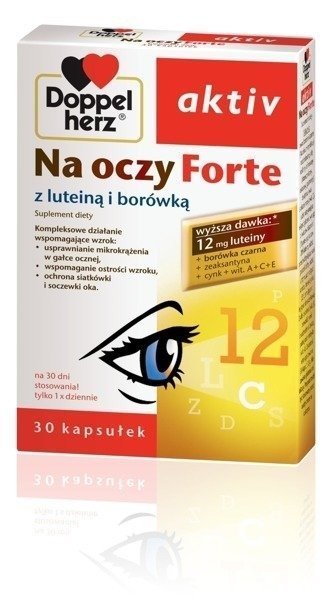 Doppelherz Activ Na Oczy Forte 30 Kaps.Wspomaga Prawidłowe Widzenie Luteina