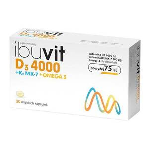 Ibuvit D3 4000 + K2 MK-7 Omega 3 dla Dorosłych powyżej 75 Roku Życia 30 Kapsułek