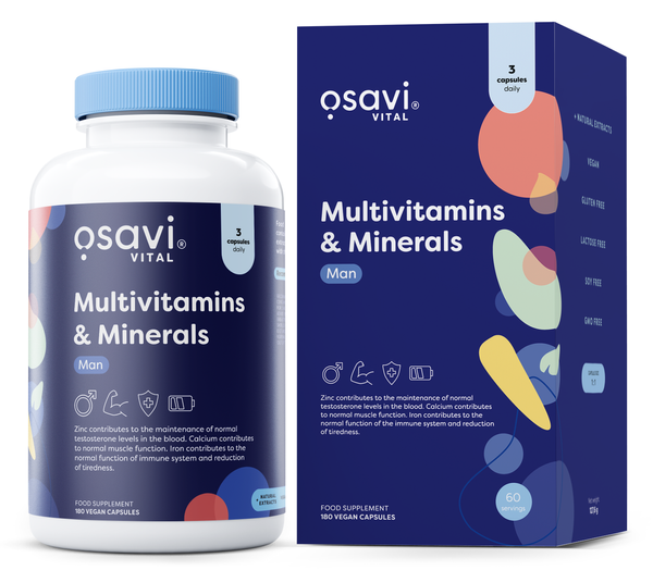 Osavi Multiwitaminy i Minerały dla Mężczyzn 180 wegańskich kapsułek