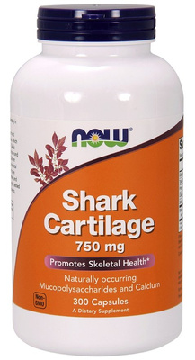 Now Foods Shark Cartilage 750mg Chrząstka Rekina Wsmacnia Zdrowie Kości i Stawów 300 Kapsułek