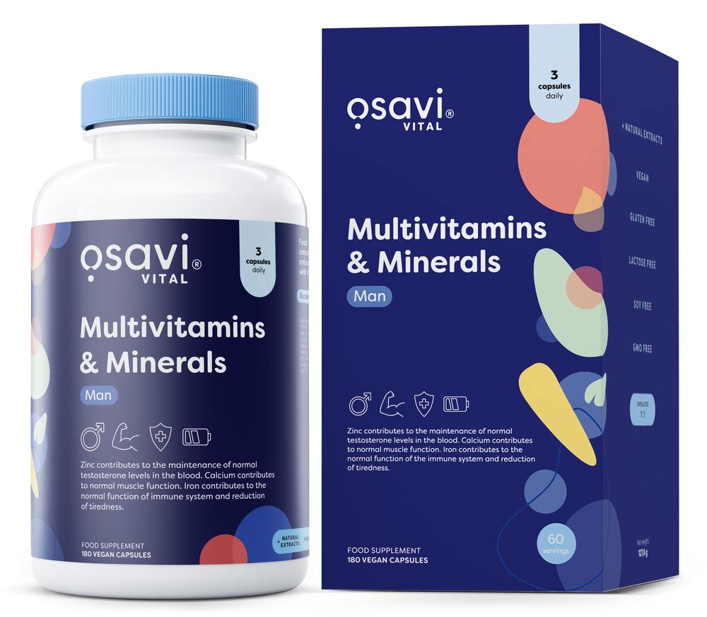 Osavi Multiwitaminy i Minerały dla Mężczyzn 180 wegańskich kapsułek