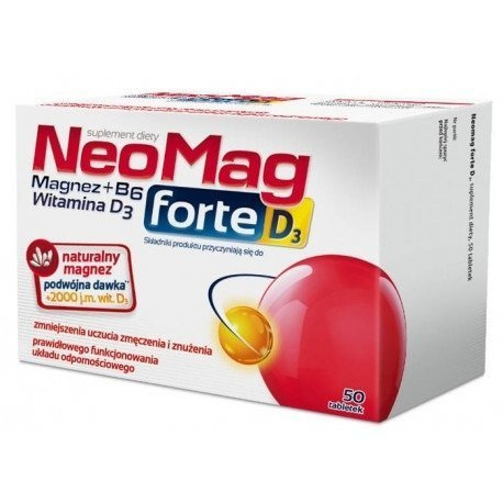 Neomag Forte D3 na Zmęczenie i Wsparcie Odporności 50 Tabletek Best Before 31.05.26